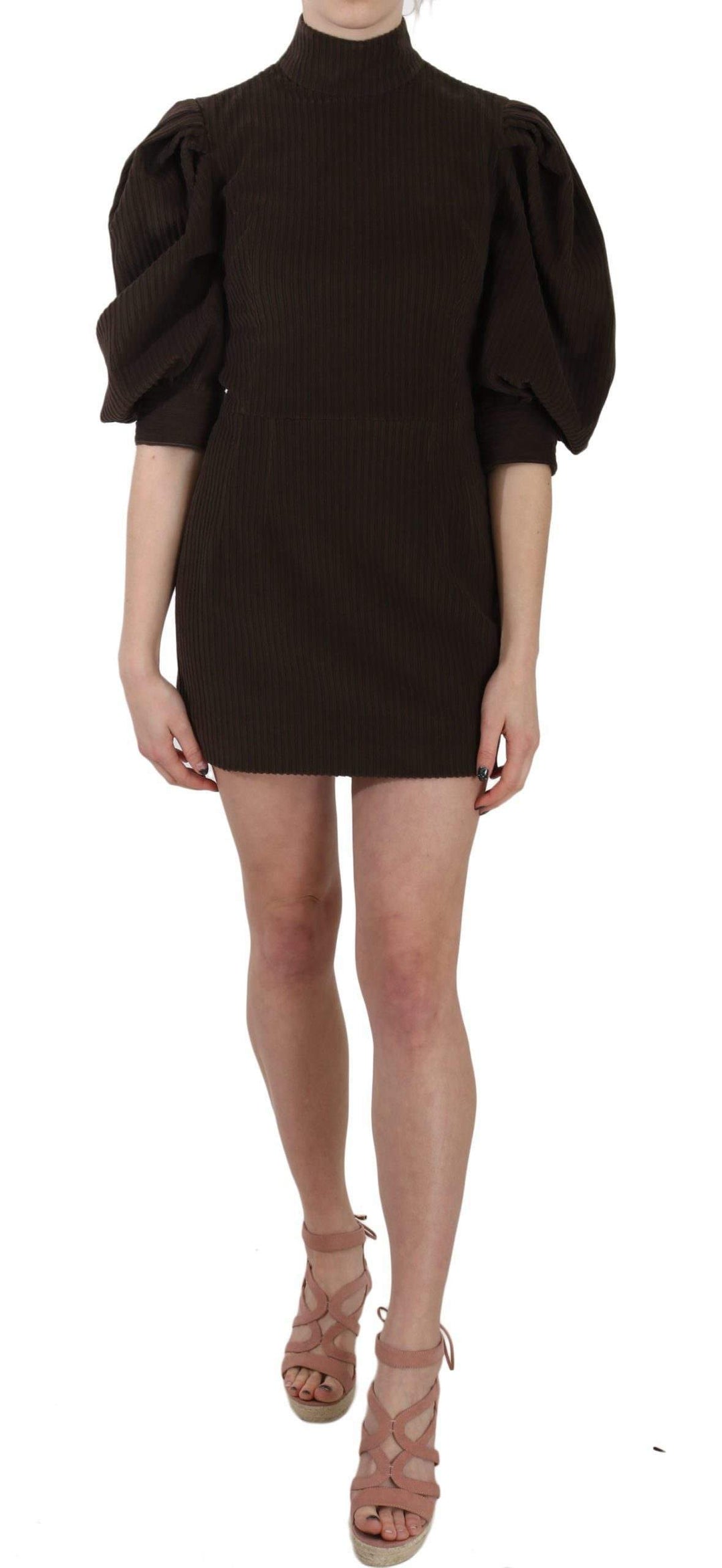 Dolce & Gabbana  Brown Corduroy Bodycon Cotton Mini Dress #women, Brand_Dolce & Gabbana, Brown, Catch, Clothing_Dress, Dolce & Gabbana, Dresses - Women - Clothing, feed-agegroup-adult, feed-color-brown, feed-gender-female, feed-size-IT40|S, Gender_Women, IT40|S, Kogan, Women - New Arrivals at SEYMAYKA