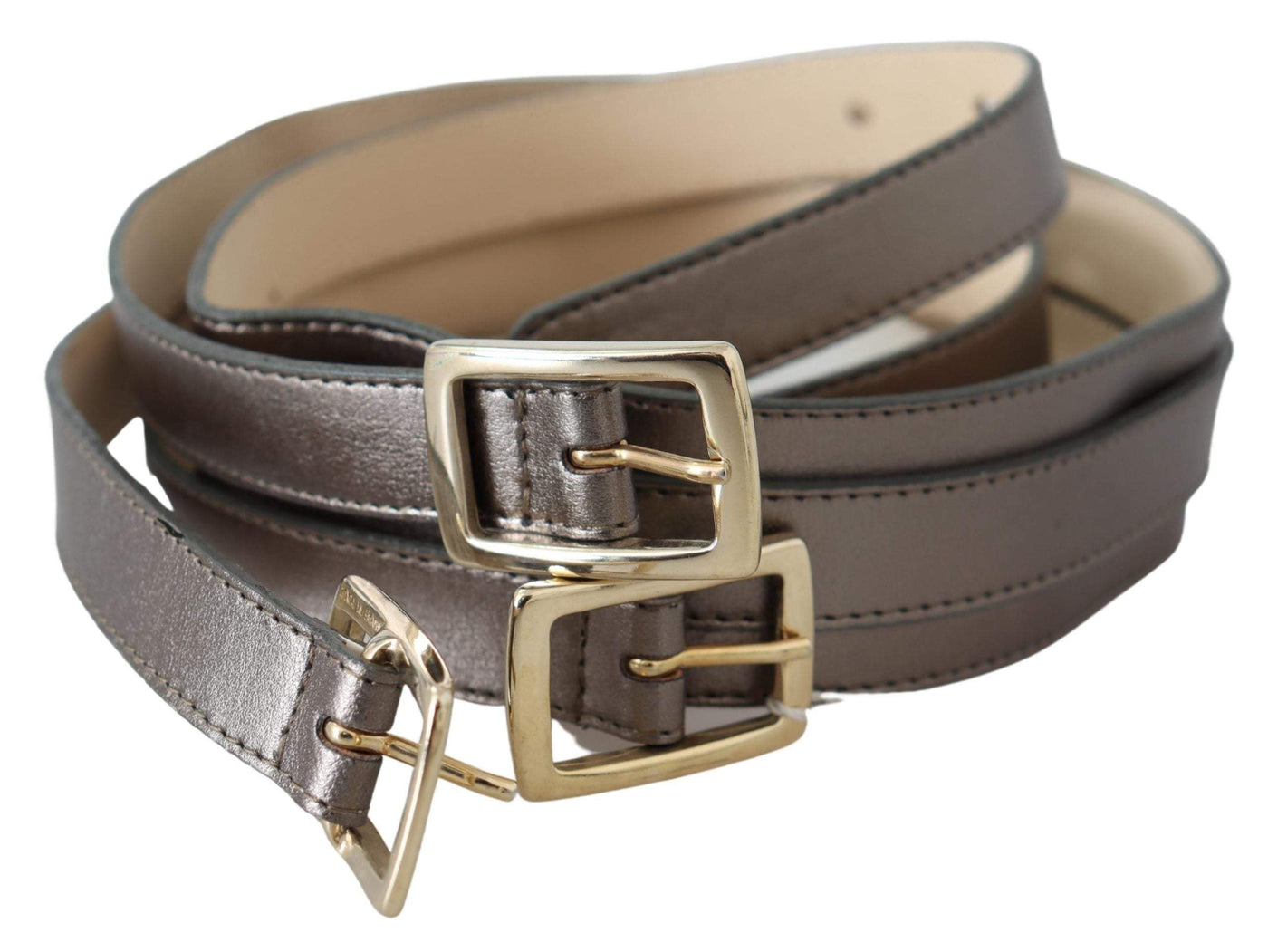 GF Ferre Bronze Gold Chrome Metal Buckle Belt #women, 90 cm / 36 Inches, Accessories - New Arrivals, Belts - Women - Accessories, feed-agegroup-adult, feed-color-silver, feed-gender-female, GF Ferre, Silver at SEYMAYKA