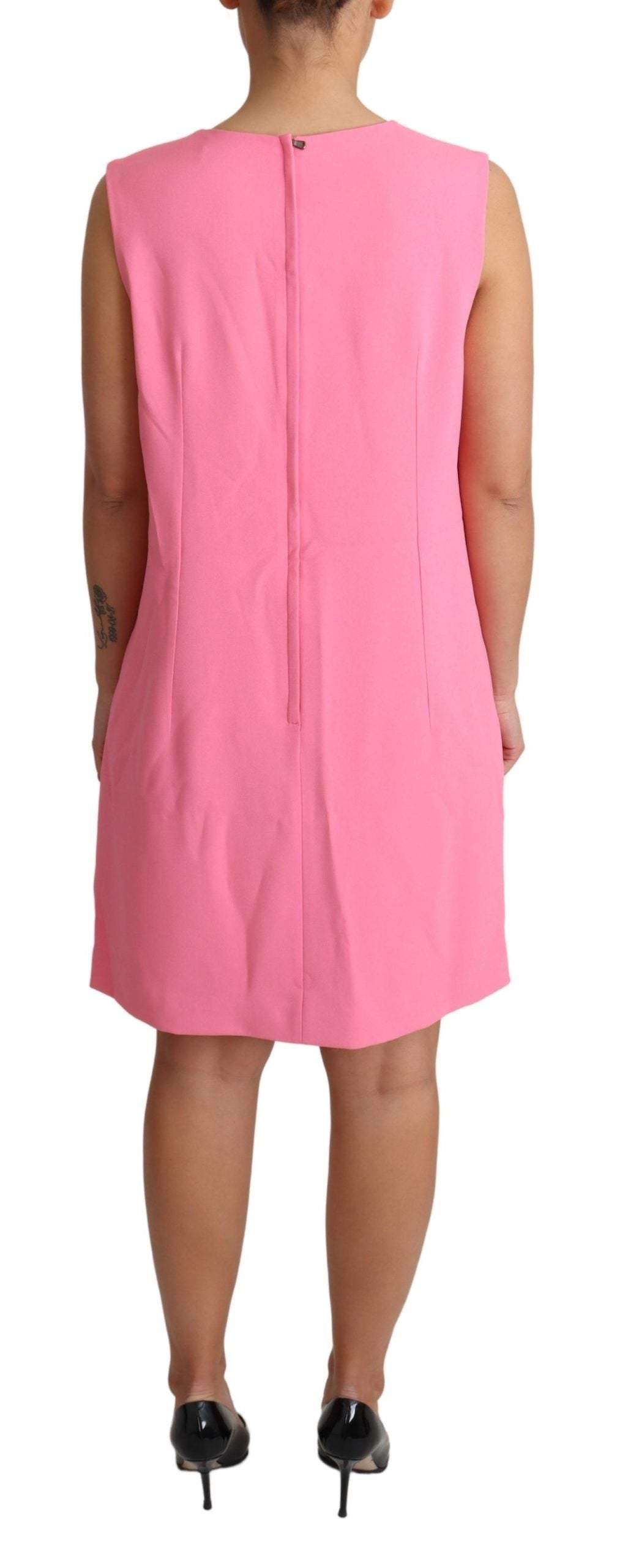 Dolce & Gabbana Pink Shift Sleeveless Knee Length Dress Dolce & Gabbana, Dresses - Women - Clothing, feed-1, IT44|L, Pink, Women - New Arrivals at SEYMAYKA