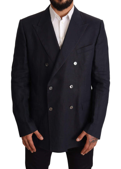 Dolce & Gabbana Blue Linen TAORMINA Jacket Coat Blazer #men, Blazers - Men - Clothing, Blue, Dolce & Gabbana, feed-agegroup-adult, feed-color-Blue, feed-gender-male, IT58 | XXL at SEYMAYKA