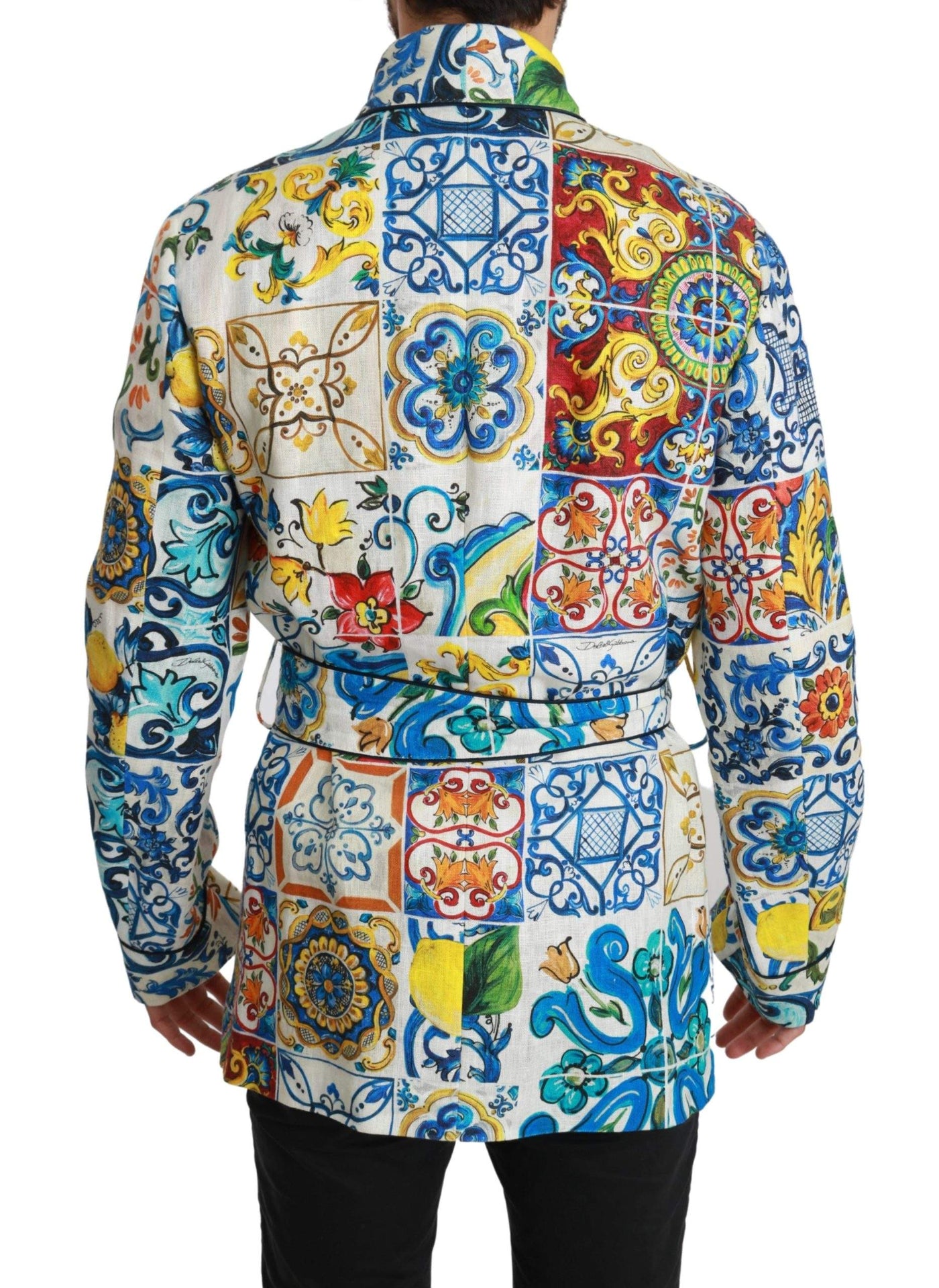 Dolce & Gabbana Majolica Brocade Linen Robe Coat Jacket #men, Brand_Dolce & Gabbana, Catch, Dolce & Gabbana, feed-agegroup-adult, feed-color-multicolor, feed-gender-male, feed-size-IT46 | S, feed-size-IT48 | M, feed-size-IT50 | L, Gender_Men, IT46 | S, IT48 | M, IT50 | L, Jackets - Men - Clothing, Kogan, Men - New Arrivals, Multicolor at SEYMAYKA