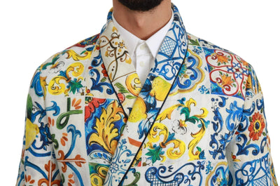 Dolce & Gabbana Majolica Brocade Linen Robe Coat Jacket #men, Brand_Dolce & Gabbana, Catch, Dolce & Gabbana, feed-agegroup-adult, feed-color-multicolor, feed-gender-male, feed-size-IT46 | S, feed-size-IT48 | M, feed-size-IT50 | L, Gender_Men, IT46 | S, IT48 | M, IT50 | L, Jackets - Men - Clothing, Kogan, Men - New Arrivals, Multicolor at SEYMAYKA