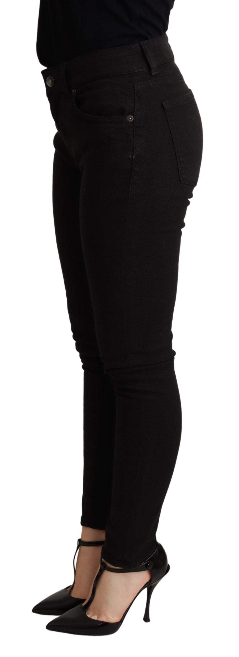 Dolce & Gabbana Black Skinny Denim Cotton Stretch Trouser Black, Dolce & Gabbana, feed-agegroup-adult, feed-color-Black, feed-gender-female, IT38|XS, Jeans & Pants - Women - Clothing at SEYMAYKA