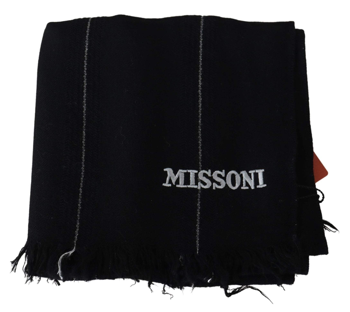 Missoni Black 100% Wool Unisex Neck Wrap Shawl Fringes Scarf #men, Accessories - New Arrivals, Black, feed-agegroup-adult, feed-color-Black, feed-gender-male, Missoni, Scarves - Men - Accessories at SEYMAYKA