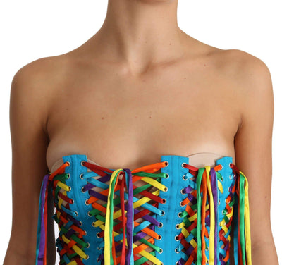 Dolce & Gabbana  Multicolor Strings Bustier Polyester Corset  Top #women, Brand_Dolce & Gabbana, Catch, Dolce & Gabbana, feed-agegroup-adult, feed-color-multicolor, feed-gender-female, feed-size-IT36 | XS, feed-size-IT38|XS, feed-size-IT40|S, feed-size-IT42|M, feed-size-IT44|L, feed-size-IT46|XL, Gender_Women, IT36 | XS, IT38|XS, IT40|S, IT42|M, IT44|L, IT46|XL, Kogan, Multicolor, Tops & T-Shirts - Women - Clothing, Women - New Arrivals at SEYMAYKA