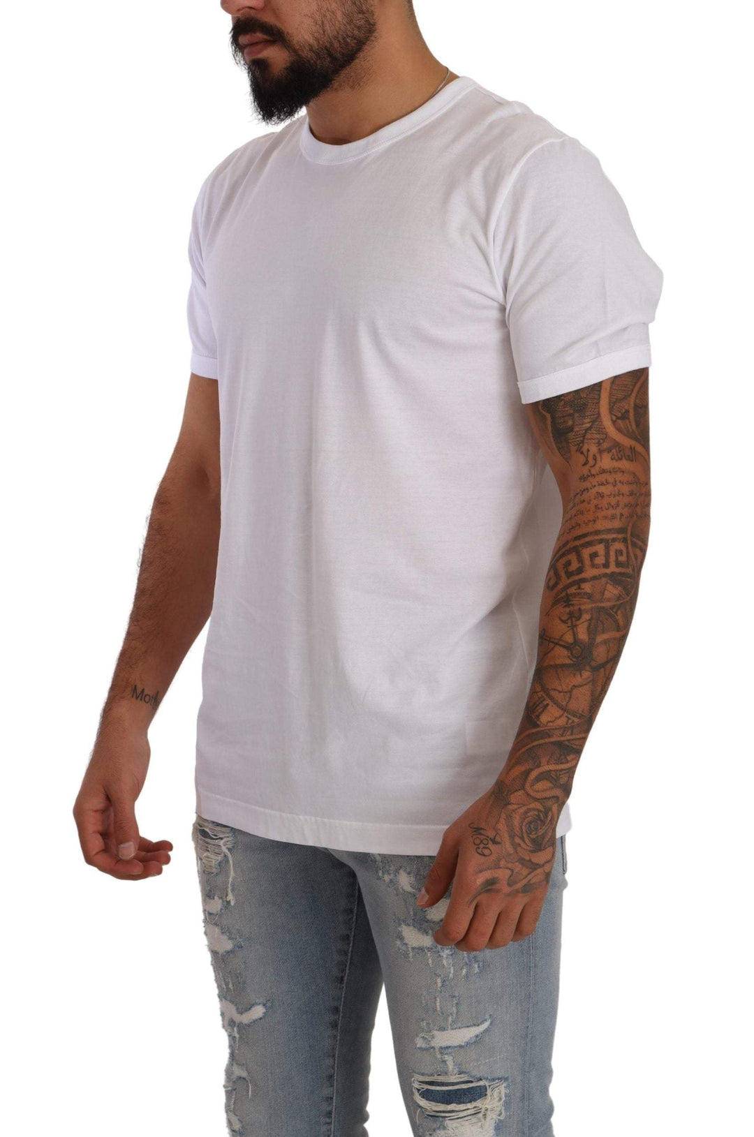 Dolce & Gabbana White Crewneck Short Sleeve Cotton T-shirt #men, Dolce & Gabbana, feed-1, IT44 | XS, IT54 | XL, T-Shirts - Men - Clothing, White at SEYMAYKA