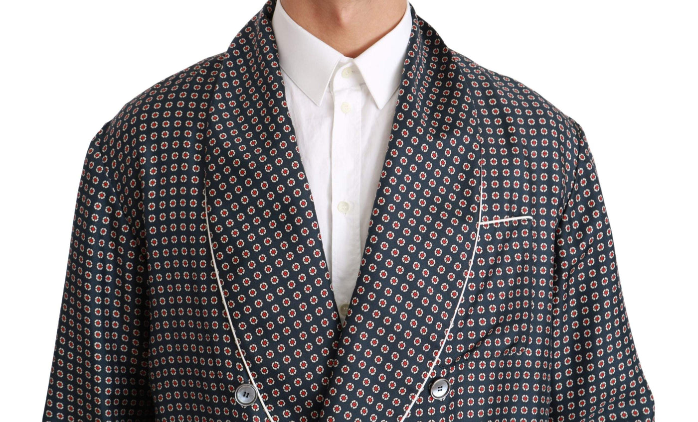 Dolce & Gabbana  Navy Blue Patterned Double Breasted Coat Jacket #men, Blue, Brand_Dolce & Gabbana, Catch, Dolce & Gabbana, feed-agegroup-adult, feed-color-blue, feed-gender-male, feed-size-IT4 | L, Gender_Men, IT4 | L, Jackets - Men - Clothing, Kogan, Men - New Arrivals at SEYMAYKA