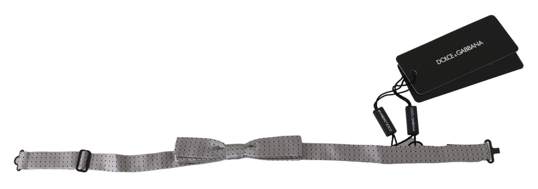 Dolce & Gabbana Gray Polka Dot Mens Necktie Papillon Bow Tie #men, Accessories - New Arrivals, Brand_Dolce & Gabbana, Dolce & Gabbana, feed-agegroup-adult, feed-color-gray, feed-gender-male, feed-size-OS, Gender_Men, Gray, Ties & Bowties - Men - Accessories at SEYMAYKA