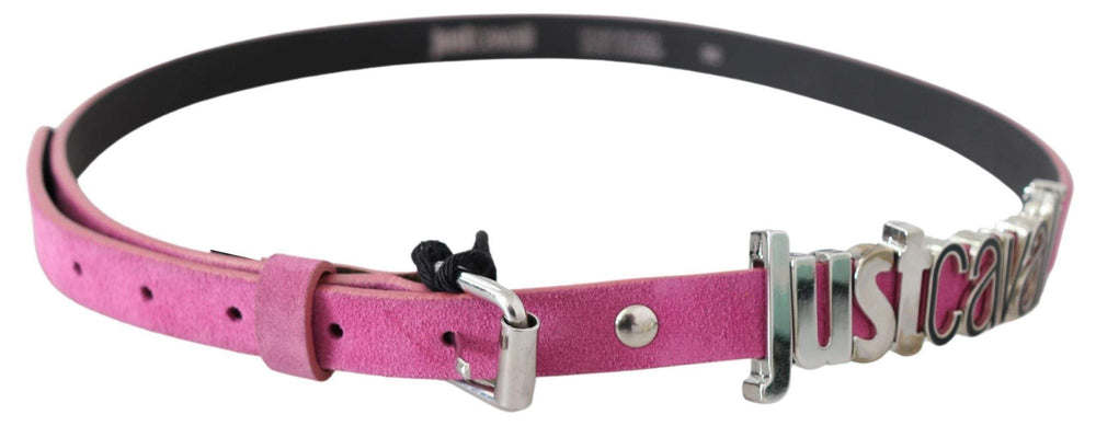 Just Cavalli Pink Silver Chrome Metal Buckle Waist Belt #women, 90 cm / 36 Inches, Accessories - New Arrivals, Belts - Women - Accessories, feed-agegroup-adult, feed-color-pink, feed-gender-female, Just Cavalli, Pink at SEYMAYKA