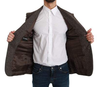 Dolce & Gabbana  Brown Jacket Formal Coat Wool Blazer #men, Blazers - Men - Clothing, Brand_Dolce & Gabbana, Brown, Catch, Dolce & Gabbana, feed-agegroup-adult, feed-color-brown, feed-gender-male, feed-size-IT48 | M, Gender_Men, IT48 | M, Kogan, Men - New Arrivals at SEYMAYKA