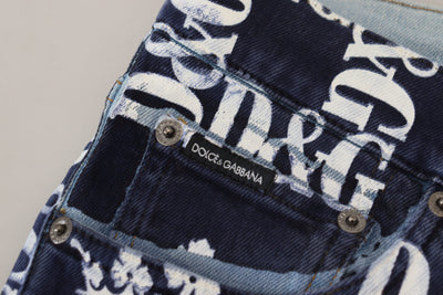Dolce & Gabbana Blue Cotton DG Crown Skinny Denim Jeans