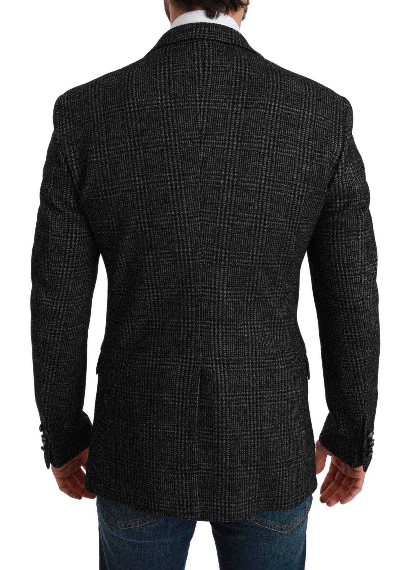 Dolce & Gabbana  Gray Plaid Check Slim Fit Jacket Blazer #men, Blazers - Men - Clothing, Brand_Dolce & Gabbana, Catch, Dolce & Gabbana, feed-agegroup-adult, feed-color-gray, feed-gender-male, feed-size-IT46 | S, Gender_Men, Gray, IT46 | S, Kogan, Men - New Arrivals at SEYMAYKA