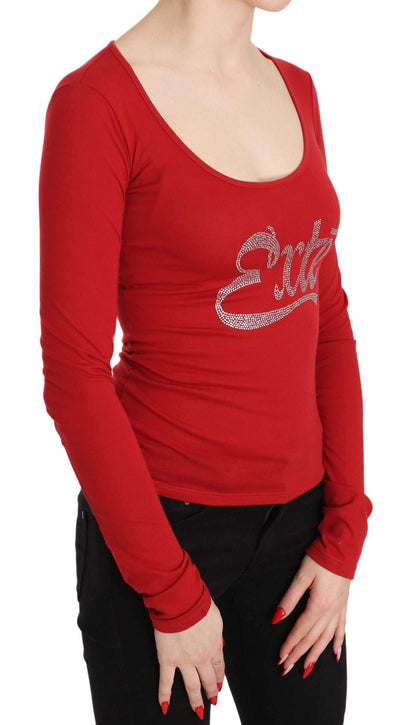 Exte   Crystal Embellished Long Sleeve Top Blouse #women, Catch, Exte, feed-agegroup-adult, feed-color-red, feed-gender-female, feed-size-IT38|XS, feed-size-IT40|S, feed-size-IT42|M, feed-size-IT44|L, Gender_Women, IT38|XS, IT40|S, IT42|M, IT44|L, Kogan, Red, Tops & T-Shirts - Women - Clothing, Women - New Arrivals at SEYMAYKA