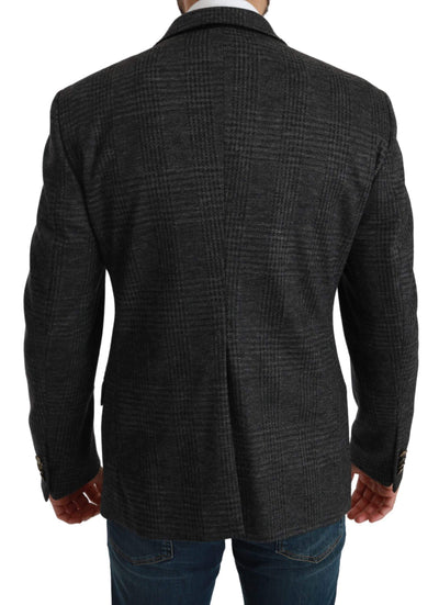 Dolce & Gabbana  Gray Plaid Check Wool Formal Jacket Blazer #men, Blazers - Men - Clothing, Brand_Dolce & Gabbana, Catch, Dolce & Gabbana, feed-agegroup-adult, feed-color-gray, feed-gender-male, feed-size-IT48 | M, Gender_Men, Gray, IT48 | M, Kogan, Men - New Arrivals at SEYMAYKA