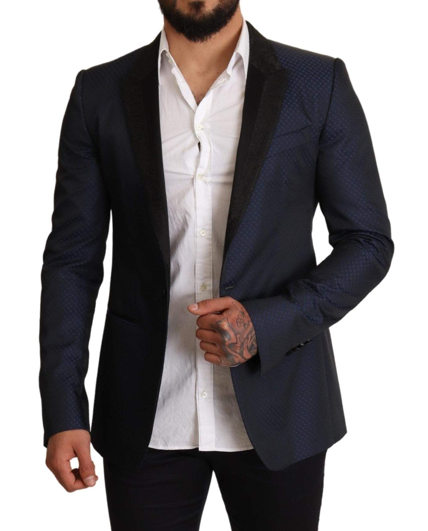 Dolce & Gabbana Blue Wool Slim Fit MARTINI Blazer Jacket #men, Blazers - Men - Clothing, Blue, Dolce & Gabbana, feed-agegroup-adult, feed-color-Blue, feed-gender-male, IT48 | M at SEYMAYKA