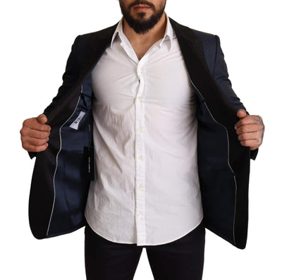 Dolce & Gabbana Blue Wool Slim Fit MARTINI Blazer Jacket #men, Blazers - Men - Clothing, Blue, Dolce & Gabbana, feed-agegroup-adult, feed-color-Blue, feed-gender-male, IT48 | M at SEYMAYKA