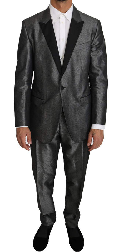 Dolce & Gabbana Gray Patterned MARTINI 2 Piece Suit #men, Dolce & Gabbana, feed-agegroup-adult, feed-color-Gray, feed-gender-male, Gray, IT54 | XXL, Men - New Arrivals, Suits - Men - Clothing at SEYMAYKA