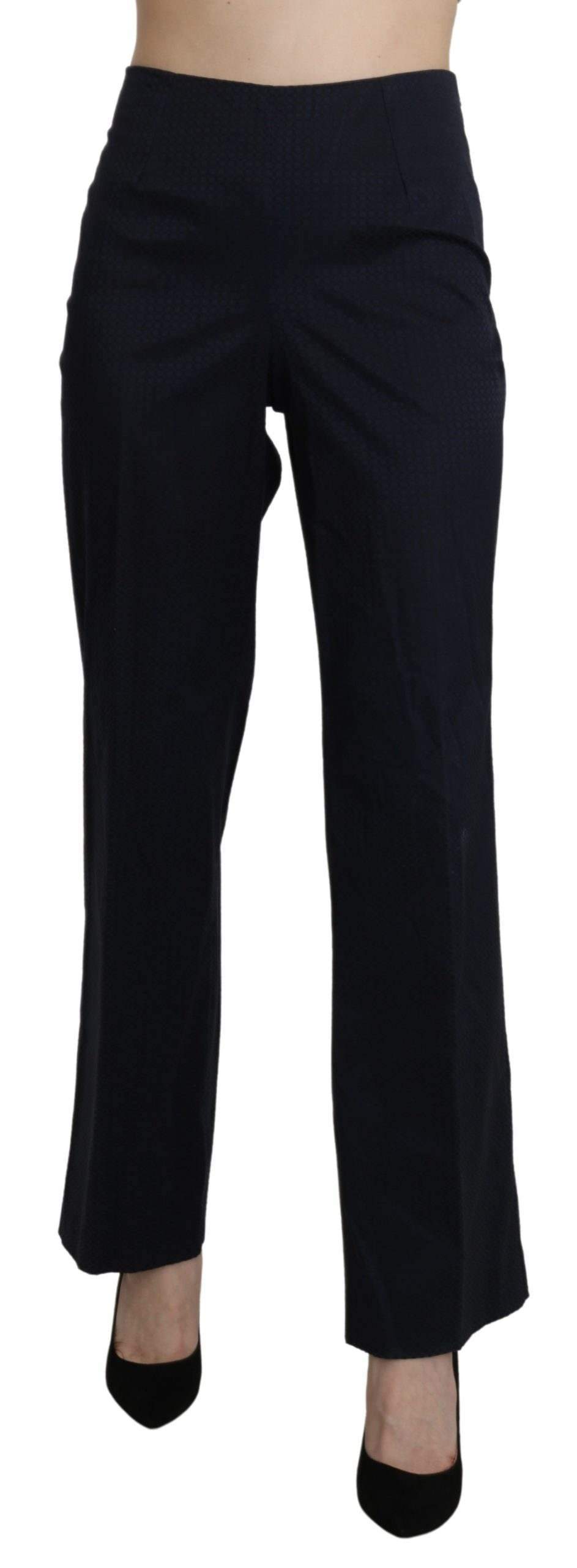 BENCIVENGA Navy  High Waist Straight Dress Trouser Pants #women, BENCIVENGA, feed-agegroup-adult, feed-color-blue, feed-gender-female, feed-size-IT46|XL, Gender_Women, IT46|XL, Jeans & Pants - Women - Clothing, Navy Blue, Women - New Arrivals at SEYMAYKA