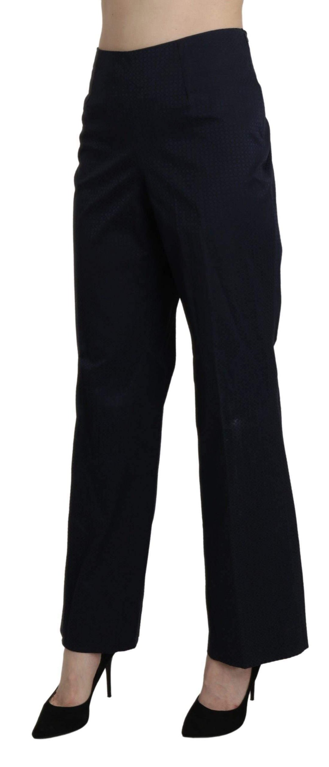 BENCIVENGA Navy  High Waist Straight Dress Trouser Pants #women, BENCIVENGA, feed-agegroup-adult, feed-color-blue, feed-gender-female, feed-size-IT46|XL, Gender_Women, IT46|XL, Jeans & Pants - Women - Clothing, Navy Blue, Women - New Arrivals at SEYMAYKA