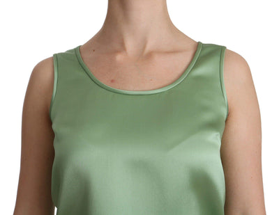Dolce & Gabbana  Green Sleeveless 100% Silk Top Tank Blouse #women, Brand_Dolce & Gabbana, Catch, Dolce & Gabbana, feed-agegroup-adult, feed-color-green, feed-gender-female, feed-size-IT36 | XS, Gender_Women, Green, IT36 | XS, Kogan, Tops & T-Shirts - Women - Clothing, Women - New Arrivals at SEYMAYKA