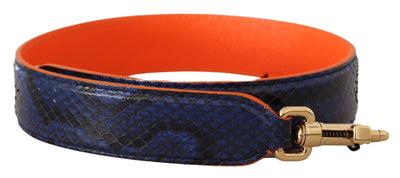 Dolce & Gabbana Blue Orange Python Leather Accessory Shoulder Strap