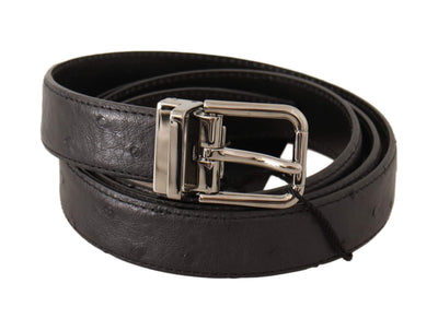 Dolce & Gabbana Black Exotic Leather Silver Buckle Belt #men, 105 cm / 42 Inches, Belts - Men - Accessories, Black, Dolce & Gabbana, feed-1 at SEYMAYKA