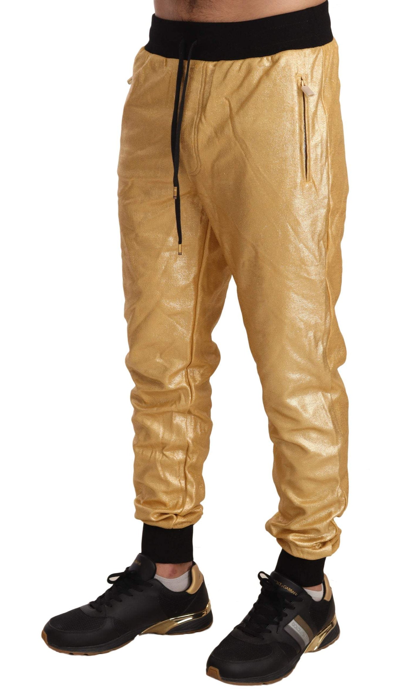 Dolce & Gabbana Gold Pig Of The Year Cotton Trousers Pants #men, Dolce & Gabbana, feed-agegroup-adult, feed-color-Gold, feed-gender-male, Gold, IT48 | M, Jeans & Pants - Men - Clothing at SEYMAYKA