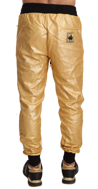 Dolce & Gabbana Gold Pig Of The Year Cotton Trousers Pants #men, Dolce & Gabbana, feed-agegroup-adult, feed-color-Gold, feed-gender-male, Gold, IT48 | M, Jeans & Pants - Men - Clothing at SEYMAYKA