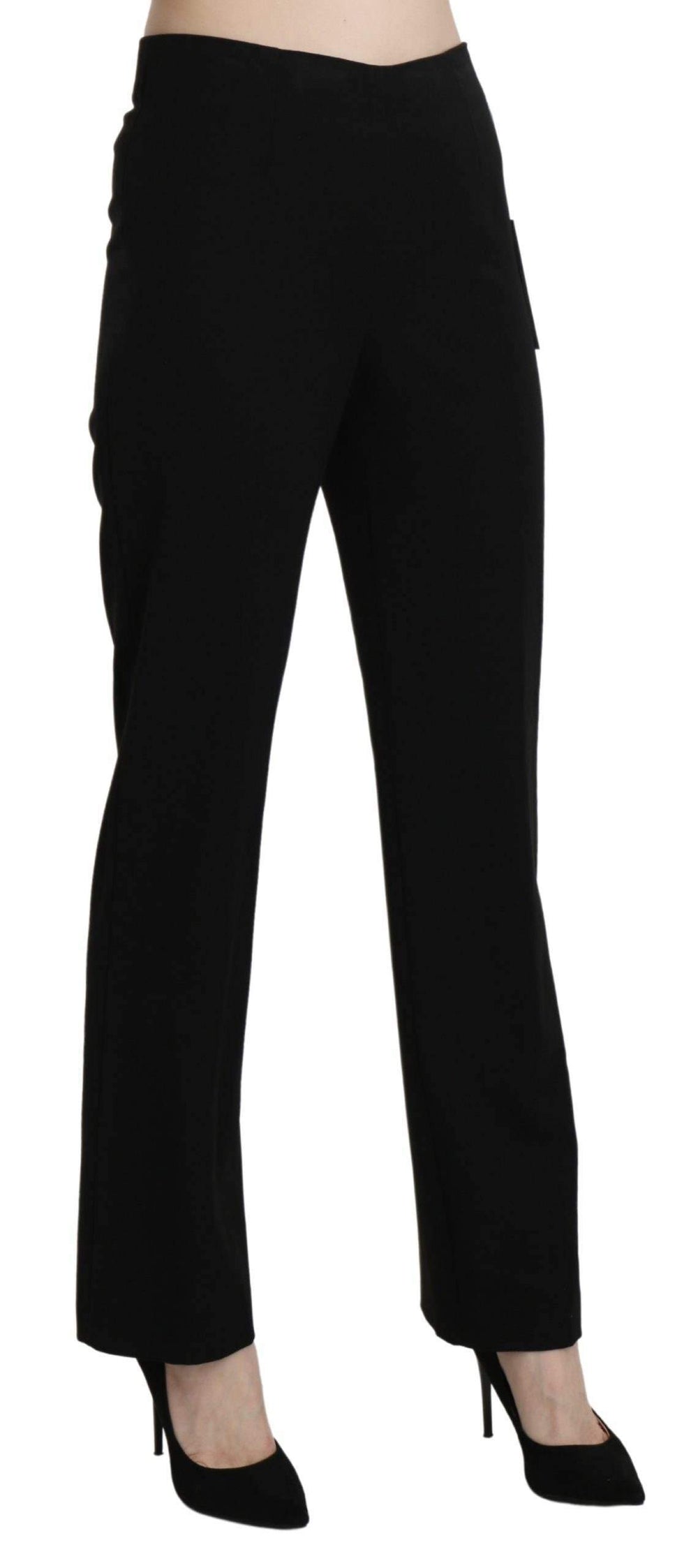 BENCIVENGA  High Waist Straight Formal Dress Trouser #women, BENCIVENGA, Black, feed-agegroup-adult, feed-color-black, feed-gender-female, feed-size-IT44|L, Gender_Women, IT44|L, Jeans & Pants - Women - Clothing, Women - New Arrivals at SEYMAYKA