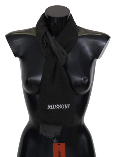 Missoni Black 100% Wool Unisex Neck Wrap Scarf #men, Black, feed-agegroup-adult, feed-color-Black, feed-gender-male, Missoni, Scarves - Men - Accessories at SEYMAYKA