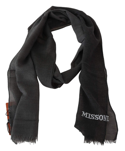 Missoni Black 100% Wool Unisex Neck Wrap Scarf #men, Black, feed-agegroup-adult, feed-color-Black, feed-gender-male, Missoni, Scarves - Men - Accessories at SEYMAYKA
