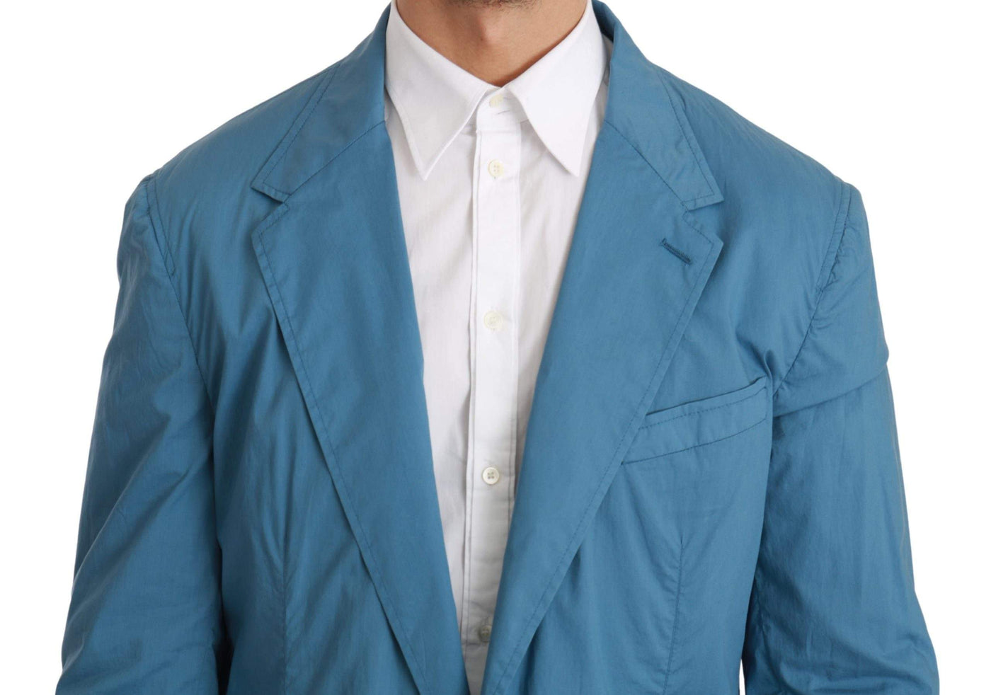 Dolce & Gabbana  Blue Single Breasted Formal Cotton Blazer #men, Blazers - Men - Clothing, Blue, Brand_Dolce & Gabbana, Catch, Dolce & Gabbana, feed-agegroup-adult, feed-color-blue, feed-gender-male, feed-size-IT54 | XL, Gender_Men, IT54 | XL, Kogan, Men - New Arrivals at SEYMAYKA