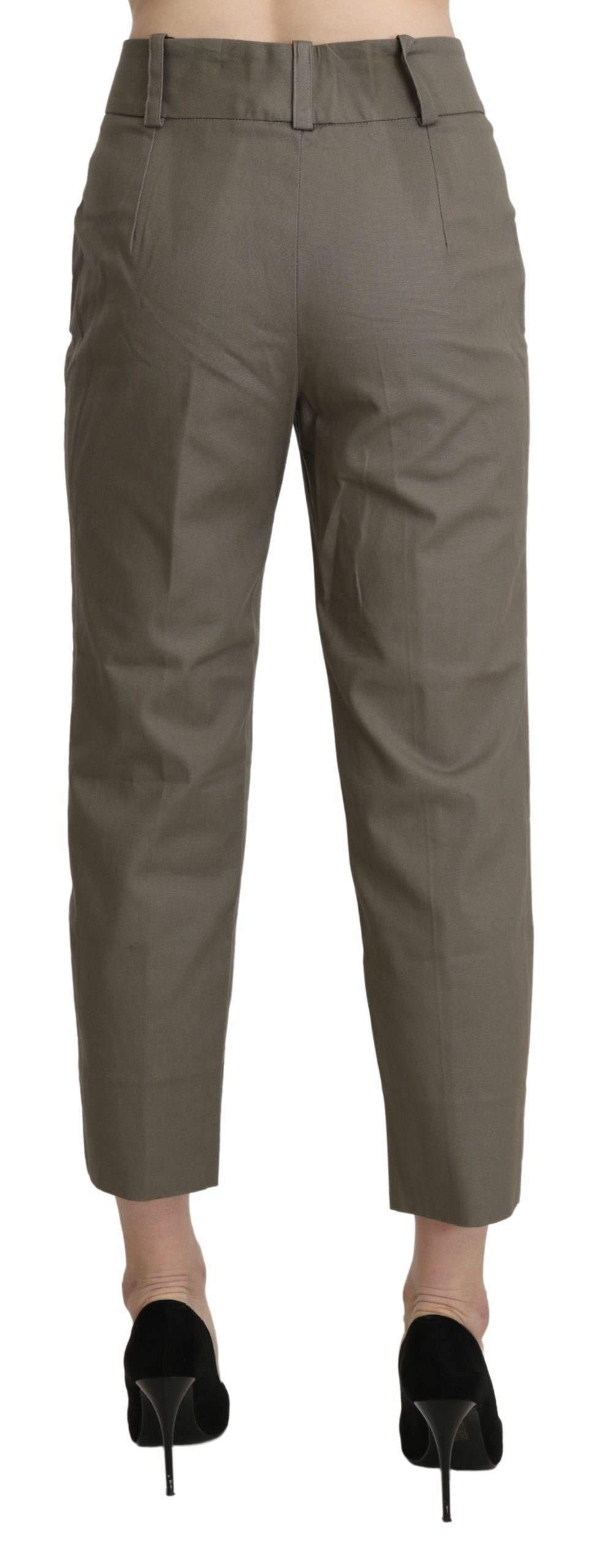 BENCIVENGA Gray High Waist Cropped Dress Trouser Pants #women, BENCIVENGA, feed-agegroup-adult, feed-color-gray, feed-gender-female, feed-size-IT46|XL, feed-size-IT52 | XL, Gender_Women, Gray, IT46|XL, IT52 | XL, Jeans & Pants - Women - Clothing, Women - New Arrivals at SEYMAYKA