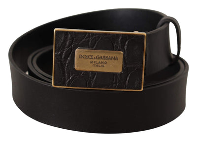 Dolce & Gabbana Black Leather Square Buckle Cintura Belt #men, 100 cm / 40 Inches, Belts - Men - Accessories, Black, Dolce & Gabbana, feed-agegroup-adult, feed-color-Black, feed-gender-male at SEYMAYKA