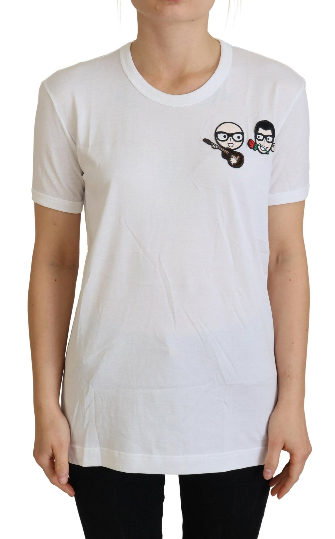 White #dgfamily Crewneck Cotton T-shirt