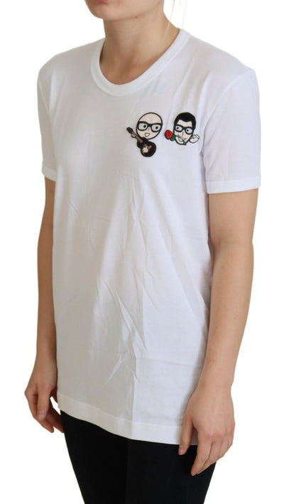 White #dgfamily Crewneck Cotton T-shirt