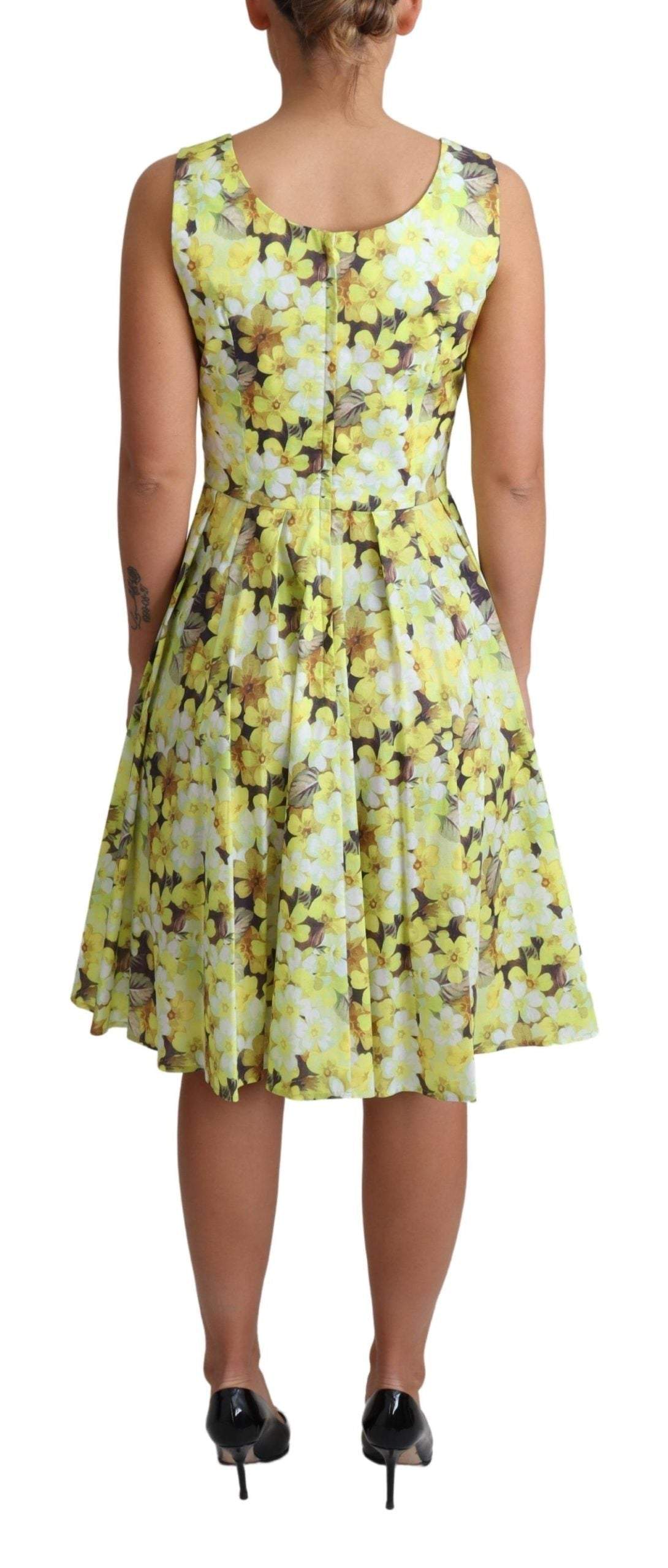 Dolce & Gabbana Yellow Floral Cotton Stretch Gown Dress #women, Dolce & Gabbana, Dresses - Women - Clothing, feed-agegroup-adult, feed-color-Yellow, feed-gender-female, IT38|XS, IT40|S, IT42|M, IT44|L, IT46|XL, Women - New Arrivals, Yellow at SEYMAYKA