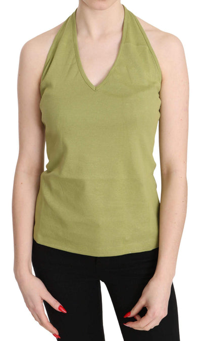 GF Ferre  Halter Cotton Sleeveless Casual Tank Top Blouse #women, Catch, feed-agegroup-adult, feed-color-green, feed-gender-female, feed-size-IT40|S, Gender_Women, GF Ferre, Green, IT40|S, Kogan, Tops & T-Shirts - Women - Clothing, Women - New Arrivals at SEYMAYKA