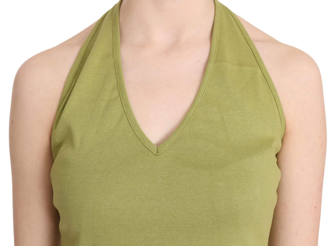 GF Ferre  Halter Cotton Sleeveless Casual Tank Top Blouse #women, Catch, feed-agegroup-adult, feed-color-green, feed-gender-female, feed-size-IT40|S, Gender_Women, GF Ferre, Green, IT40|S, Kogan, Tops & T-Shirts - Women - Clothing, Women - New Arrivals at SEYMAYKA