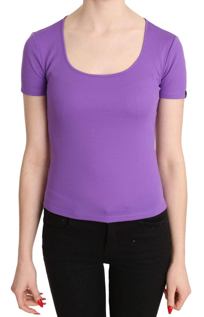 GF Ferre Purple  Polyester Short Sleeve Top  Blouse #women, Catch, feed-agegroup-adult, feed-color-purple, feed-gender-female, feed-size-IT40|S, Gender_Women, GF Ferre, IT40|S, Kogan, Purple, Tops & T-Shirts - Women - Clothing, Women - New Arrivals at SEYMAYKA