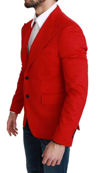 Dolce & Gabbana  Red Cashmere Slim Fit Coat Jacket Blazer #men, Blazers - Men - Clothing, Brand_Dolce & Gabbana, Catch, Dolce & Gabbana, feed-agegroup-adult, feed-color-red, feed-gender-male, feed-size-IT46 | S, Gender_Men, IT46 | S, Kogan, Men - New Arrivals, Red at SEYMAYKA