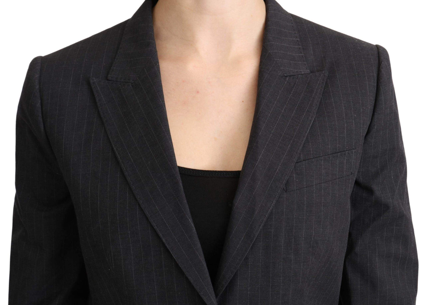 Dolce & Gabbana  Gray Single Breasted Blazer Cotton Jacket #women, Brand_Dolce & Gabbana, Catch, Dolce & Gabbana, feed-agegroup-adult, feed-color-gray, feed-gender-female, feed-size-IT44|L, Gender_Women, Gray, IT44|L, Jackets & Coats - Women - Clothing, Kogan, Women - New Arrivals at SEYMAYKA