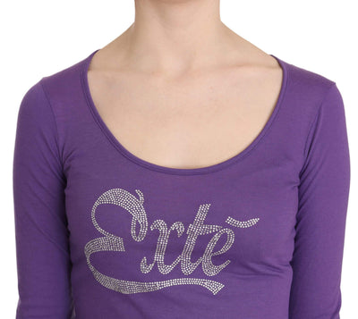 Exte Purple  Crystal Embellished Long Sleeve Top Blouse #women, Catch, Exte, feed-agegroup-adult, feed-color-purple, feed-gender-female, feed-size-IT40|S, Gender_Women, IT40|S, Kogan, Purple, Tops & T-Shirts - Women - Clothing, Women - New Arrivals at SEYMAYKA