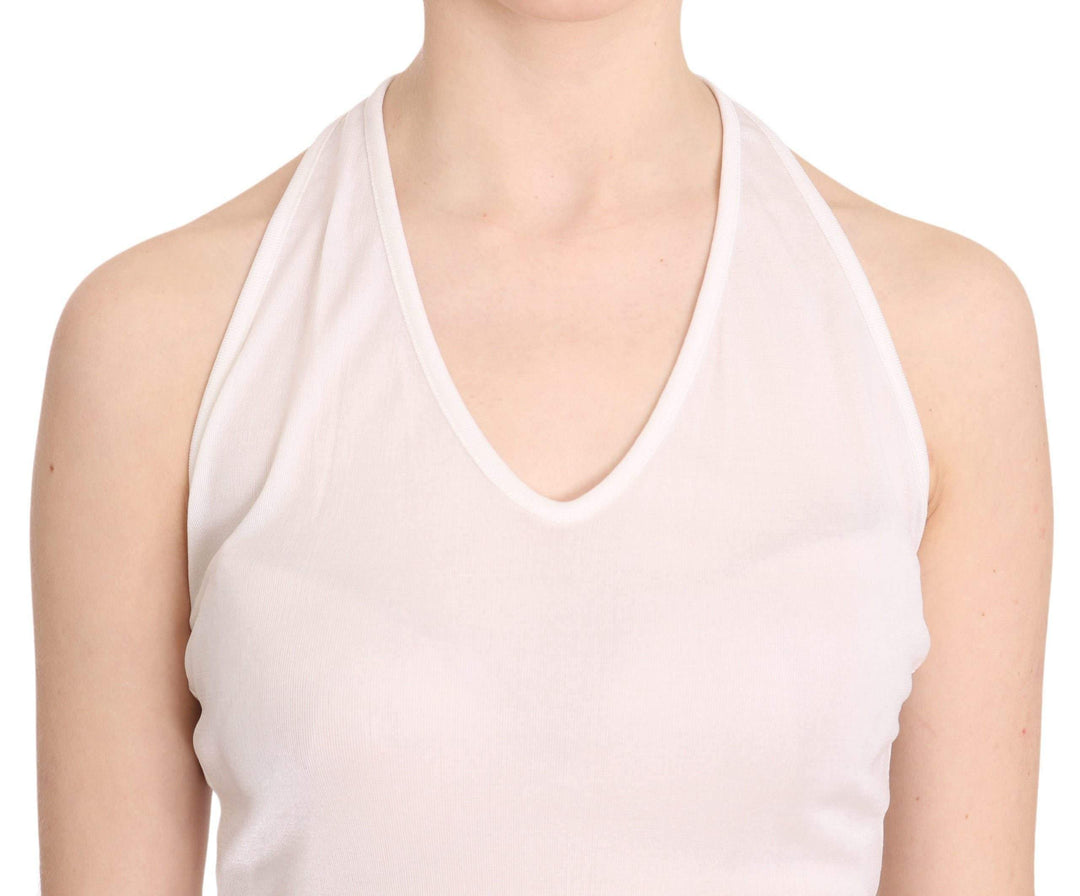GF Ferre  Halter Cotton Sleeveless Casual Tank Top Blouse #women, Catch, feed-agegroup-adult, feed-color-white, feed-gender-female, feed-size-IT38|XS, Gender_Women, GF Ferre, IT38|XS, Kogan, Tops & T-Shirts - Women - Clothing, White, Women - New Arrivals at SEYMAYKA
