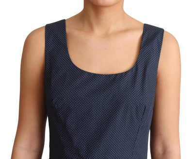 Dolce & Gabbana Blue Polka Dotted Cotton A-Line Dress #women, Blue, Dolce & Gabbana, Dresses - Women - Clothing, feed-agegroup-adult, feed-color-Blue, feed-gender-female, IT40|S, IT42|M, IT44 | M, Women - New Arrivals at SEYMAYKA