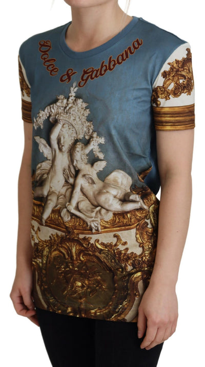 Dolce & Gabbana Multicolor DG Logo Angel Printed Shirt Top