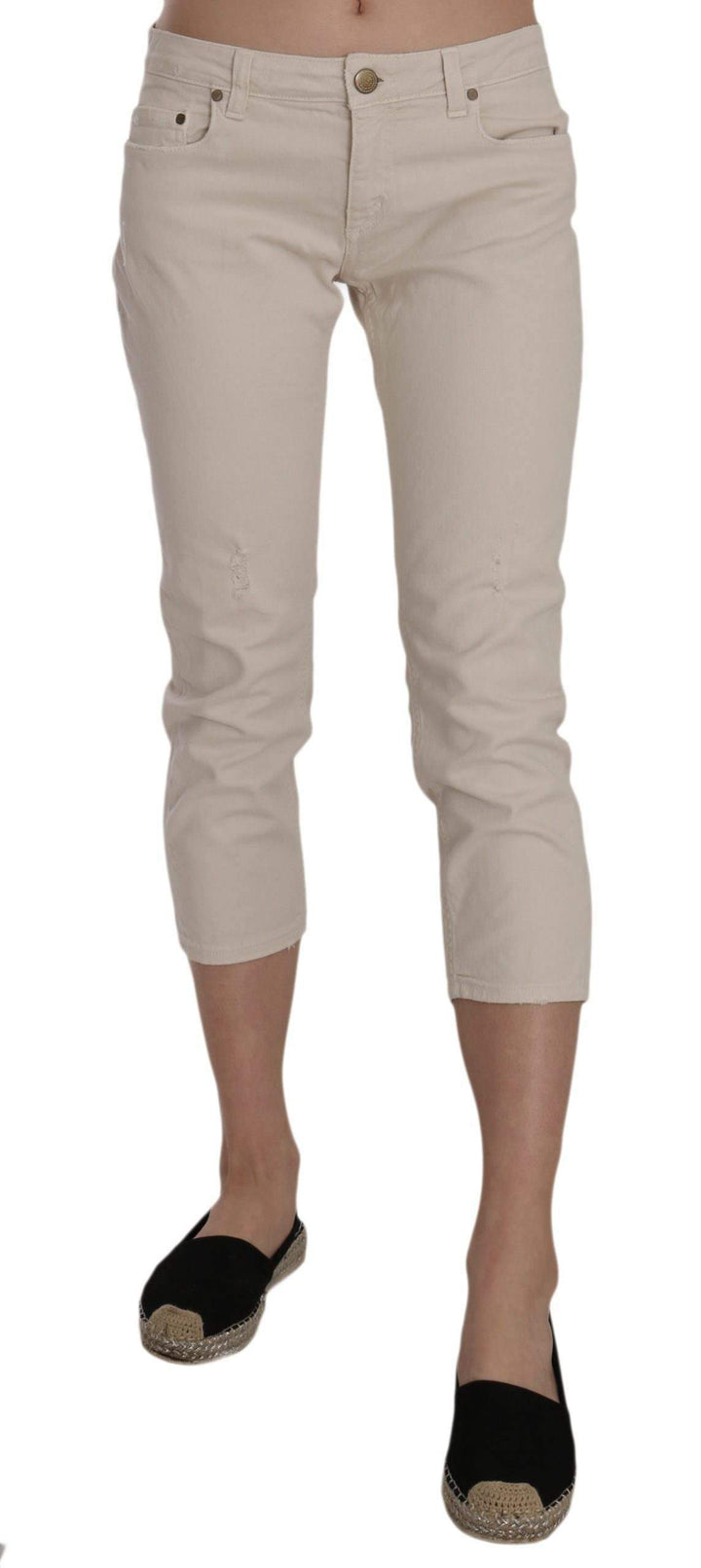 Dondup  Cotton Stretch Low Waist Skinny Cropped Capri Jeans #women, Beige, Catch, Dondup, feed-agegroup-adult, feed-color-beige, feed-gender-female, feed-size-W29, Gender_Women, Jeans & Pants - Women - Clothing, Kogan, W29, Women - New Arrivals at SEYMAYKA