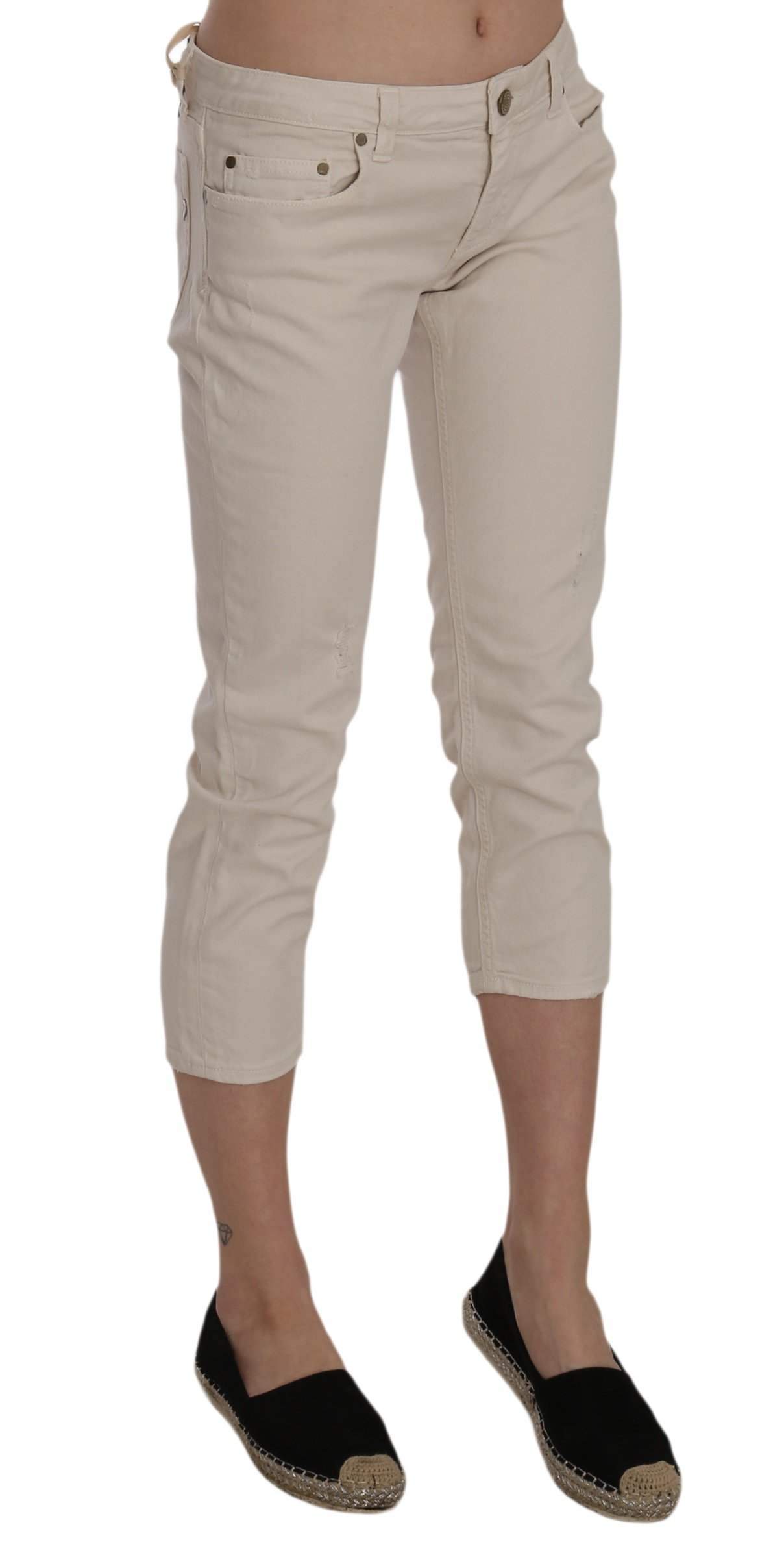 Dondup  Cotton Stretch Low Waist Skinny Cropped Capri Jeans #women, Beige, Catch, Dondup, feed-agegroup-adult, feed-color-beige, feed-gender-female, feed-size-W29, Gender_Women, Jeans & Pants - Women - Clothing, Kogan, W29, Women - New Arrivals at SEYMAYKA