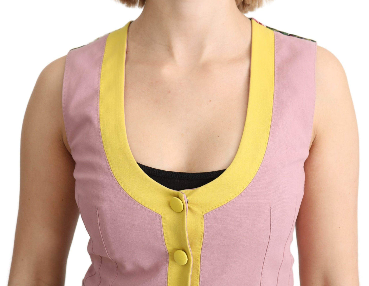 Dolce & Gabbana  Pink Sleeveless Waistcoat Vest Cotton Top #women, Brand_Dolce & Gabbana, Catch, Dolce & Gabbana, feed-agegroup-adult, feed-color-pink, feed-gender-female, feed-size-IT38|XS, feed-size-IT40|S, Gender_Women, IT38|XS, IT40|S, Kogan, Pink, Vest - Women - Clothing, Women - New Arrivals at SEYMAYKA