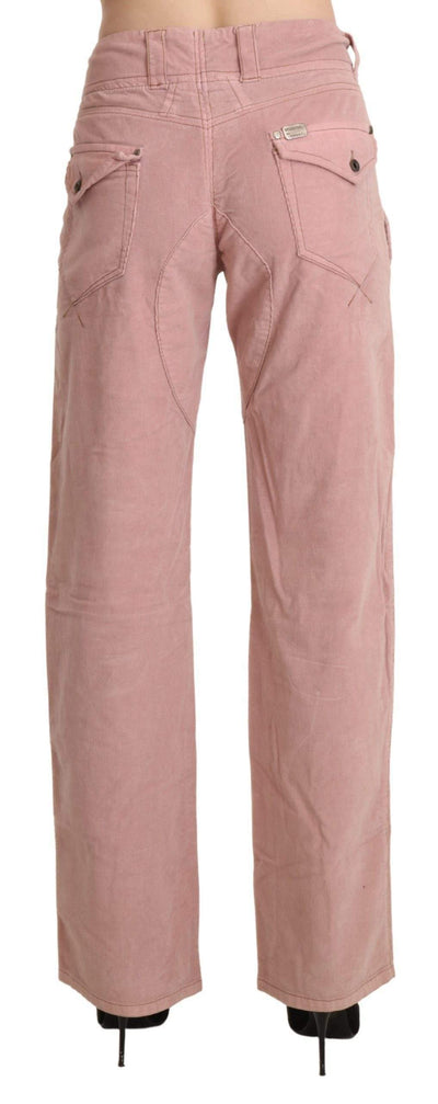 Ermanno Scervino Pink High Waist Straight Cotton Trouser Pants #women, Ermanno Scervino, feed-agegroup-adult, feed-color-pink, feed-gender-female, feed-size-IT42|M, feed-size-IT44|L, Gender_Women, IT42|M, IT44|L, Jeans & Pants - Women - Clothing, Pink, Women - New Arrivals at SEYMAYKA